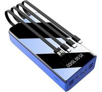 Power Bank，For Small Portable Charger 50000Mah, Large Capacity Battery Pack With Built-In Charging Cable That Can Charge 7 Devices At The Same Time, Support Fast Charge,Blue