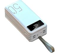 Power Bank,For Small Portable Charger PowerBank 60000Mah High Capacity Battery, Lcd Display 3 Input 4 Output Usb Fast Charging Portable Capacity Battery Pack (), Black, 50000Mah,White,40000M