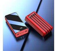 Power Bank,For Small Portable Charger PowerBank Comes With Four Wires 60000Mah /Portable External Battery Compatible With 99% Of Electronic Devices On The Market,Red