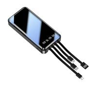 Power Bank,For Smartphones And More Universal Large Capacity Mobile Phone With Built-In Wire 20000 Mah Full Screen With Four-Wire Mobile (20000mAh/Black)