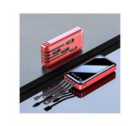 Power Bank,For Smartphones And More Universal Large Capacity Mobile Phone With Built-In Wire 20000 Mah Full Screen With Four-Wire Mobile (30000mAh/Red)