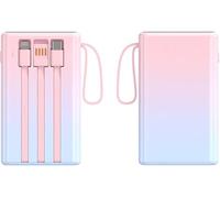 Power Bank,For Smartphones Fast Charging Support With Built In Cable Charging Treasure Portable Two Way Fast Charging Mobile Power Supply For Small Portable Battery Charger(30000mAh/Gradient