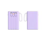 Power Bank,For Smartphones Fast Charging Support With Built In Cable Charging Treasure Portable Two Way Fast Charging Mobile Power Supply For Small Portable Battery Charger(20000mAh/Purple)