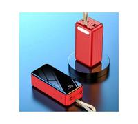 Power Bank,For Smartphones With A Large Capacity 60000 Mah PowerBank With Built In Cable And Fast Charging Portable Charger With Led Display Inputs(100000mAh/Red)