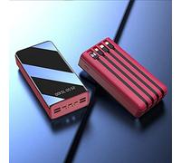 Power Bank， Large Capacity 50000 Ma/Comes With Four Wire Mobile Power/Portable Charger s/Usb C,Red,60000Mah