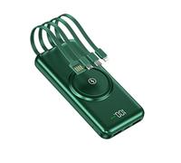 Power Bank Large-capacity EComes With Four-wire Power Bank 20,000 MAh Large-capacity Mobile Phone Convenient Mobile Power Supply (Color : Green, Size : 10000mAh)