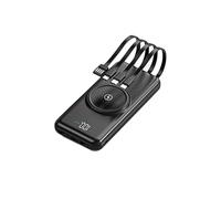 Power Bank Large-capacity EComes With Four-wire Power Bank 20,000 MAh Large-capacity Mobile Phone Convenient Mobile Power Supply (Color : Schwarz, Size : 30000mAh)