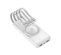 Power Bank Large-capacity Emergency Comes With Four-wire 20,000 MAh Large-capacity Mobile Phone Convenient Mobile Power Supply durable (Color : White, Size : 10000mAh)