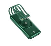 Power Bank Large-Capacity Emergency Comes with Four-Wire Power Bank 20,000 Mah Large-Capacity Mobile Phone Convenient Mobile Power Supply,Green