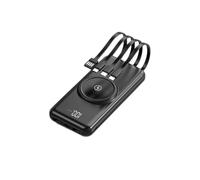 Power Bank Large-Capacity Emergency Comes with Four-Wire Power Bank 20,000 Mah Large-Capacity Mobile Phone Convenient Mobile Power Supply,Black