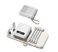 Power Bank，Mini 20000 MAh Large Capacity Comes With Four-wire Charging Treasure Fast Charging Portable durable (Color : White, Size : 8000mAh)