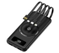 Power Bank, Mini Mobile With Wireless Fast Charging 30000mAh Large Capacity Shared with Built-In 4-Wire Suitable,Green