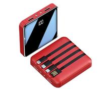 Power Bank Portable 100000mAh Large Capacity Comes with 4-Wire Mobile Power Supply 3 Interfaces 66W Fast Charging,Red