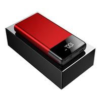 Power Bank，Portable Charger, 2.1A Fast Charge 80000Mah Dual USB Output LED Display, Quick Charging Battery Pack,Red