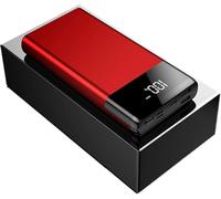 Power Bank, Portable Charger, 2.1A Fast Charge 80000Mah Dual USB Output LED Display, Quick Charging Battery Pack,Red
