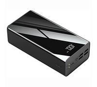 Power Bank Portable Charger 40000-80000Mah, High Capacity Battery Pack with Display, Can Charge 4 Devices at The Same Time, Quick Charge,Black,60000mAh