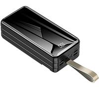 Power Bank,Portable Charger 50000-80000Mah Usb Portable Charger 4 Output 3 Input, High Capacity Battery Pack With Display, Quick Charge For All Mobile Phones,Black,80000Mah