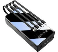 Power Bank, Portable Charger 50000 Mah Huge Capacity Battery Pack, Built-In Charging Cables, Can Charge 7 Devices at The Same Time,Black