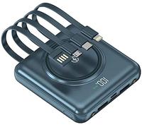 Power Bank Portable Charger Fast Charging External Battery Pack Mini 20000Mah Portable Charger Qi Wireless USB Fast Charging Phone External Battery with Four Wires, for 99% of USB