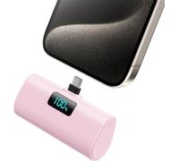 Power Bank Portable Charger for iPhone, Upgraded 5200mAh PD USB C Fast Charging Battery Pack, Ultra-Compact Powerbank Compatible with iPhone 17/16/15 Series, Samsung S25/24 Series, Huawei etc-Pink
