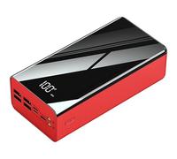 Power Bank， Portable Charger, High Capacity Battery Pack with Display, Can Charge 4 Devices at The Same Time, Quick Charge,Red,60000mAh