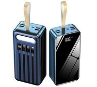 Power Bank， Portable Charger, Huge Capacity External Battery with Built-In 4 Cable And 7 Ports, Fast Charge Battery Pack for Phone Tablet And Other,Red,40000mAh