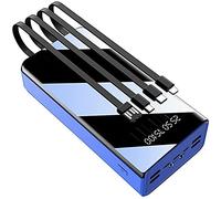 Power Bank Portable Charger Portable Charger 50000 Mah Huge Capacity Battery Pack, Built-In Charging Cables, Can Charge 7 Devices At The Same Time, Compatible 99% Of Usb Devices,Blue