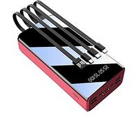 Power Bank Portable Charger Portable Charger 50000 Mah Huge Capacity Battery Pack, Built-In Charging Cables, Can Charge 7 Devices At The Same Time, Compatible 99% Of Usb Devices,Red