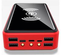 Power Bank， Portable Charger Solar 100000Mah/Solar Powered/Solar Rechargeable/Mobile Cell Phone Portable s,Red