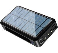 Power Bank Portable Charger Solar Power Bank 50000Mah, Solar Portable Charger 2023 Newest With 4 Usb Outputs & Type-C Input Waterproof 28 Led Portable Flashlight Battery Pack For Outdoor Act