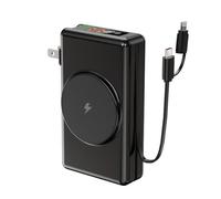 Power Bank Power Bank/Comes with wired power bank 20000 mAh ultra-large capacity fast charging magnetic mobile power supply(30000mA/black)