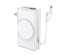 Power Bank Power Bank/Comes with wired power bank 20000 mAh ultra-large capacity fast charging magnetic mobile power supply(20000mA/White)