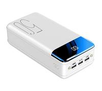 Power Bank Power Bank Fast Charging LED Display 50000Mah Portable Charger, High Capacity 3 Outputs Phone Battery Pack with Flashlight Compatible with Smartphone Tablet And More,White