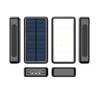 Power Bank， Power-Bank-Solar-Portable-Charger - 30000Mah Large Capacity Built in 4 Output And 1 Input Cables 5V3.1A Fast Charger Compatible with,Black,8000MAH