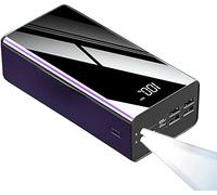 Power Bank,PowerBank 100000Mah Portable Charger with 3 Inputs(USB C&Micro&) And 4 Outputs, LCD Display&LED Lights, Huge Capacity External Battery Pack Compatible for Smartphones And More