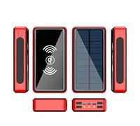 Power Bank,PowerBank 100000mAh Solar, Qi Wireless Solar Portable Charger with LED Flashlights, 5 Outputs 4 Inputs Huge Capacity External Battery Pack for Cell Phones MP3 MP4 Outdoor Camping