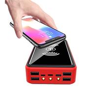 Power Bank,PowerBank 100000mAh Solar Wireless Solar Charger, High-Capacity Powerbank, Fast Charging External Battery Pack with LED Status Indicator and LED Flashlight, 4 Inputs and 5 Outputs