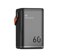 Power Bank,PowerBank 60000Mah Quick Charge Four USB Ports Large Capacity Outdoor Mobile, Portable 37W Energy Storage, Smart Phone, Tablet And More,Blue