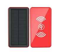 Power Bank，PowerBank，99000Mah Solar Charger, 4USB Portable Travel Mobile Power Solar Panel Automatic Charging in The Sun External Battery Charger,Red