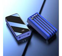 Power Bank,PowerBank Comes With Four Wires 60000Mah /Portable External Battery Compatible With 99% Of Electronic Devices On The Market,Blue