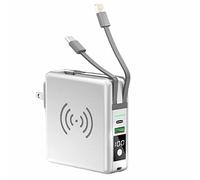 Power Bank,PowerBank fast charging, 10000mAh Fast USB C Pack with Powerful Flashlight,White,6700mAh