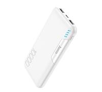 Power Bank,PowerBank fast charging 10000Mah, Portable,Dual Output Dual Input,LED Display,Compatible with Mainstream Mobile s Tablet Devices Such As,White