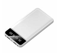 Power Bank,PowerBank fast charging,10000mAh with Led,Fast USB C Pack with 2 Outputs & 1 Inputs,White,6000mAh