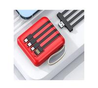 Power Bank,PowerBank,for s and Phones with Built in Cable Large Capacity Mirror Screen Portable Mobile Small Portable Battery Charger(20000mAh/Red)