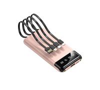 Power Bank,PowerBank,For With Led Display Portable Ultra Thin Built In Four Wire 20000 Mah Large Capacity Fast Charging Mobile For s And Phones(20000mAh/Pink)