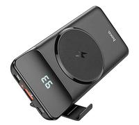 Power Bank,PowerBank, Magnetic Suction Wireless Fast Charging Mobile Power Two-way PD20W+3.0 Charging Treasure Screen Display (Color : Black)