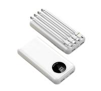 Power Bank,PowerBank, Mini Comes With Four-wire 30,000 MAh Large-capacity Charging Treasure Mobile Phone Universal Portable (Color : Black)