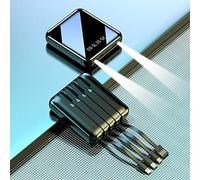 Power Bank,PowerBank,Mini with Cable 10000/20000Mah /Portable/Mobile Phone Charger/Small Micro,Black,10000mAh