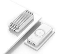 Power Bank,PowerBank New Wireless PowerBank/PowerBank With Cable 20000 Mah Large Capacity/Mini Small Slim PowerBank Phone Battery Charger PowerBank,White