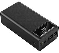 Power Bank,PowerBank, Portable Charger, 2.1A Fast Charging LED Display 50000Mah, 4-Outputs External Battery Pack Compatible with 99% of USB Devices on The Market,White,30000Mah,Black,30000m